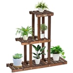 Goplus - Etagere a Fleurs en Bois Sapin a Plusieurs Niveaux, Support de Plante en Bois de Plusieurs Couches, Echelle a Plantes de Jardin, Balcon,