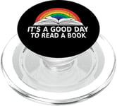 c'est une bonne journée pour lire un livre, un arc-en-ciel rétro pour les amateurs de lecture PopSockets PopGrip pour MagSafe