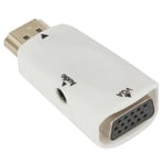 White-no cable Convertisseur de câble audio compatible HDMI vers VGA, convertisseur de câble audio 1080P, prise jack 3.5mm, PC, ordinateur portable, boîtier TV, écran d'ordinateur ""Nipseyteko