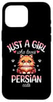 Coque pour iPhone 16 Pro Max Fille Qui Aime Les Chats Persans Adore Chat Persan