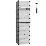 Songmics Interlocking Shoe Rack, förvarings organisator, 10 plats, förvaringshylla, grå