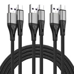 USB Type C Cable, 3pack 6ft Premium Nylon Braided Fast Charging 3A Rapid Charger Quick Cord,Type C to A Cable Compatible for Samsung Galaxy S21 S20 S10 S9 S8 Plus,Note 20 10 9 8, LG V50 V40 G8 G7