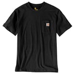 Carhartt K87 T-shirt à Manches Courtes Épais avec Poche Coupe Décontractée Homme, Noir, S