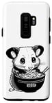 Coque pour Galaxy S9+ crayon de nouilles ramen opossum noir et blanc