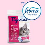 Tigerino Premium kattströ - Febreze Fresh Flower  - Ekonomipack: 2 x 12 kg