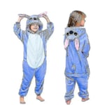 Disney Lilo & Stitch En-delspjäs Pyjamas Barn Plysch Kigurumi Onesies Vinter Varma Kläder Julgåva 1 1 140CM(11-12T)