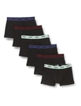 DIM Boxer Homme Mix and Colors Coton Stretch Confort x6, Noir ceinture vert/bleu/rouge, S