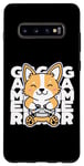 Coque pour Galaxy S10+ Kawaii Gamer Cute Anime Dog Corgi Jouant aux Jeux Vidéo