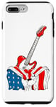 Coque pour iPhone 7 Plus/8 Plus Guitare patriotique Drapeau américain Musicien Rock Concert