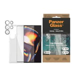 Samsung Galaxy S23 Ultra PanzerGlass 3-i-1 Bundle med EasyAligner - Beskyttelseglass (UWF) / Deksel / Kamerabeskyttelse - Gjennomsiktig