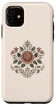 Coque pour iPhone 11 Rose florale botanique, style bohème minimaliste, roses d'amour