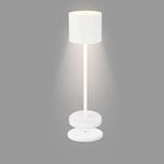 BRILONER - Lampe de table LED sans fil IP44 avec station de recharge, intensité lumineuse réglable par paliers, lampe de chevet, lampe décorative, lampe LED, lampe de table à batterie, salon, blanc