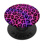 Cell Phone Button Pop Out Holder Pink Purple Leopard Print PopSockets PopGrip: Swappable Grip for Phones & Tablets