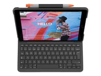 Logitech Slim Folio - Clavier et étui - sans fil - Bluetooth - AZERTY - Français - graphite - pour Apple 10.5-inch iPad Air (3ème génération)