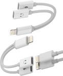 Adaptateur Lightning Jack 2En1(Lot De 2) Chargeur Casque Double Prise Accessoire Cable Ecouteur Iphone Certifié Apple Mfi Adaptador Voiture Audio Auxiliaire Pour 14 13 12 11 Pro Ma[CAS313448]