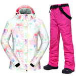 SJIUH ski suit,New Ski Suit Women -30℃ Female Thermal Windproof Waterproof Snow Jacket And Pants Skiing And Snowboarding Suits Brands,XSC And ROSE,M