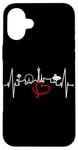 Coque pour iPhone 16 Plus Las Vegas silhouette battement coeur Nevada Sin City USA