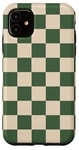 iPhone 11 Green and Cream Classic Checkered Big Vintage Checkerboard Case