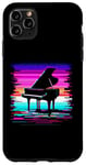 Coque pour iPhone 11 Pro Max Piano Glitch - Amateur d'instruments de piano vintage