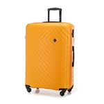 WITTCHEN Valise Grande Taille Valise de Voyage Valise à roulettes Coque Rigide en ABS avec 4 roulettes Spinner Serrure à Combinaison Poignée télescopique Cube Line Taille XL Orange