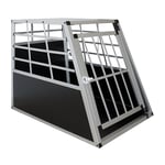 Juskys Caisse de Transport en Aluminium pour Chiens L - 91x65x69 cm - Caisse Robuste et Facile à Entretenir pour la Voiture - Porte grillagée verrouillable - Box de Voyage pour Chiens