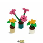 Pot Plants - Pack of 3 | Flowers & Leaves Leaf Stems | Kit Made With Real LEGO