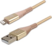 Usb Cable Usb Cable (2.0), Usb A M - Apple Lightning C89 M, 2M, Mfi Certificate, 5V/2.4A, Gold, Logo, Box, Nylon Braid, Aluminum Cover