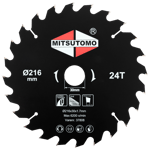 Mitsutomo Sågklinga cirkelsåg 216x30 mm 24T