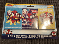 BNIP New 3 x Pack of Disney Marvel Spidey Amazing Friends - 8 Crayons - 9cm Long