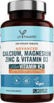 Calcium, Magnesium, Zinc and Vitamin D plus Vitamin K2 MK-7 Tablets - Osteo Supp