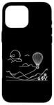 Coque pour iPhone 16 Pro Max Ballon à air One Line Art Dessin