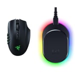 Razer Naga V2 Pro - Souris Gaming sans Fil Noir & Mouse Dock Pro & Charging Puck - Station de Recharge magnétique sans Fil & Module pour Souris compatibles - Noir