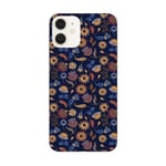 Coque Iphone 12 MINI fleur marine