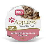 Applaws 100% Naturel Aliment pour Chat Thon Fillet avec Crabe en Bouillon 10 x 60g Pots