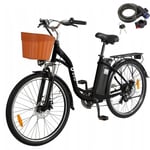 Elcykel - DYU C6 - 26" hjul - 350W motor - 36V 12,5AH batteri - Shimano 6 hastigheter - Hastighetssensor - Svart