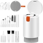 Kit de nettoyage 20 en 1 pour clavier d'ordinateur portable, MacBook, Airpods, téléphone, tablette, ordinateur, moniteur de PC, appareil photo, avec souffleur et nettoyeurs d'écran S (blanc)