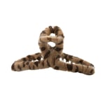 Retro Leopard Print Plush Clip Temperament Exquisite Hair Accessories Shark Clip Hair Clip 2 Pack