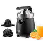 Ufesa Vitality, Presse-agrumes Électrique à Bras, 120W, Versement Continu, Système Anti-goutte, Double Cone, Filtre en Acier Inoxydable, Bras pour l'extraction du Jus, Sans BPA, Noir Inox