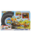 Hot Wheels Monster Trucks Stunt Tire Play Set With Launcher 1 1:64 Scale Car & 1 Monster Truck