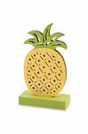 Villa d'Este Home Tivoli 2421327 Lot de 6 décorations Tropicales Ananas avec LED, Bois, Multicolore, 5 x 12 x 20 cm, 6 unités