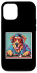 Coque pour iPhone 12/12 Pro Golden Dog Music Platines DJ pour mixage de disques vinyles