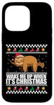 Coque pour iPhone 14 Pro Max RÉVEILLE-MOI QUAND C'EST NOËL ! Meme Sloth Santa Ugly