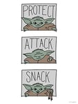 Komar Star Wars Mandalorian The Child Protect Attack Snack 30 x 40 cm | Baby Yoda Décoration murale Poster Impression d'art | Taille cadre | WB-SW-010-30 x 40 cm Multicolore