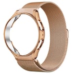 Case+ Rem för Samsung Galaxy Watch 5/4/4 Classic 44 mm 40 mm 46 42 mm Inga luckor Metallarmband Milanese Loop Galaxy Watch 5 Pro Band Rose-gold Watch 5 Pro 45mm