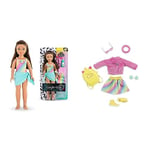 Corolle Girls - Coffret Luna à la Plage, poupée Mannequin + Dressing Fluo, 28 cm, dès 4 Ans