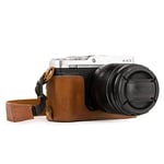 MegaGear MG1343 Ever Ready Genuine Leather Half Case and Strap with Battery Access for Fujifilm X-E3 Camera - Light Brown