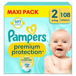 Pampers Protection Premiumblöjor, storlek 2 mini 4-8 kg, maxiförpackning (1x 108 blöjor)