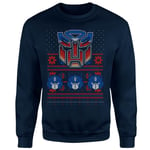 Transformers Christmas Autobots Classic Ugly Knit Unisex Christmas Jumper - Navy - XXL