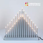 The Christmas Workshop 78670 Silver Christmas Candle Bridge / 33 Clear Fairy Lights / Replaceable Bulbs / Christmas Lights & Decorations / 33cm x 36cm x 7.7cm / Mains Powered