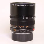 Leica Used APO Summicron M 75mm f/2 ASPH Lens Black Anodised